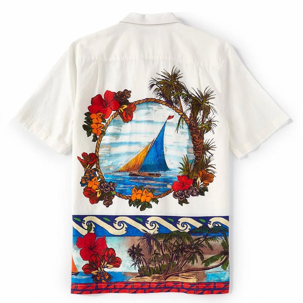 NWT Caribbean 2XT Printed Linen Short-Sleeve Woven Shirt Tall Man